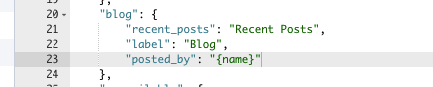 Edit recent blog text in the language file