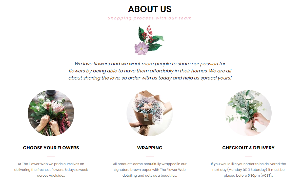 Feellio Flowers About Us Section