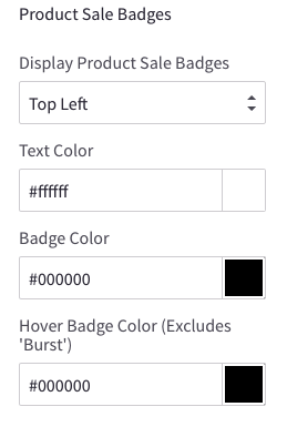 Theme Editor Product Sale Badges options