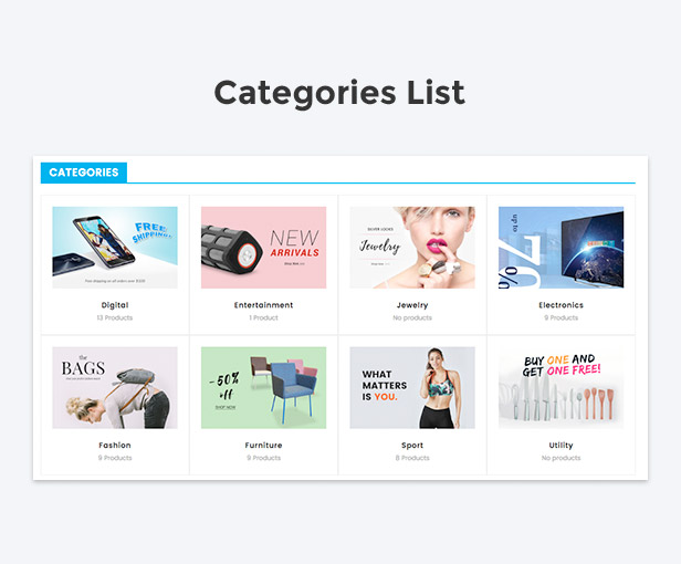 Categories list