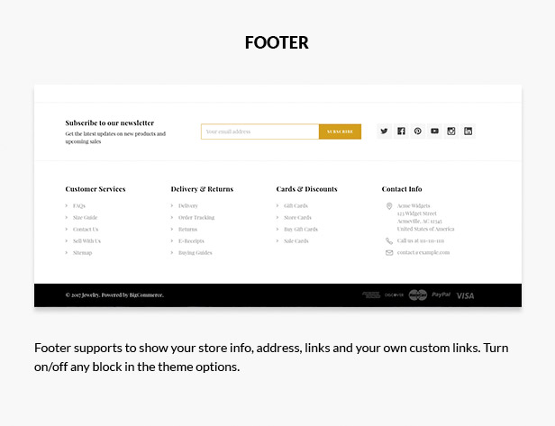 Customizable footer