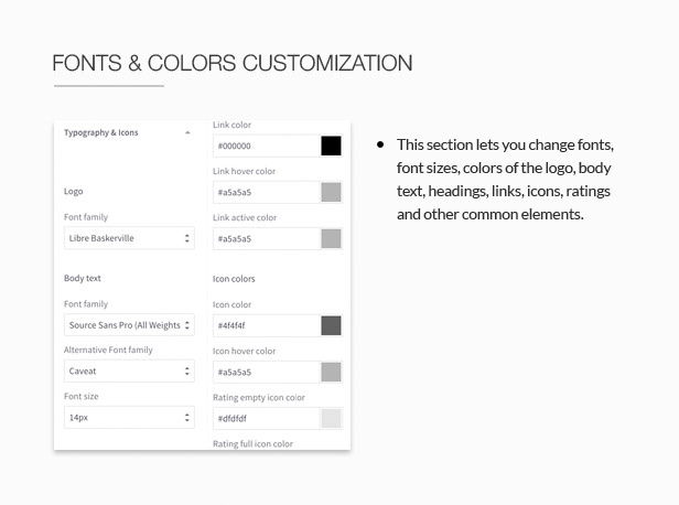 Fonts & Colors customization