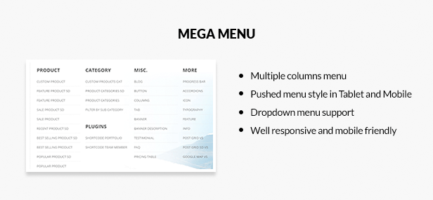 Mega menu