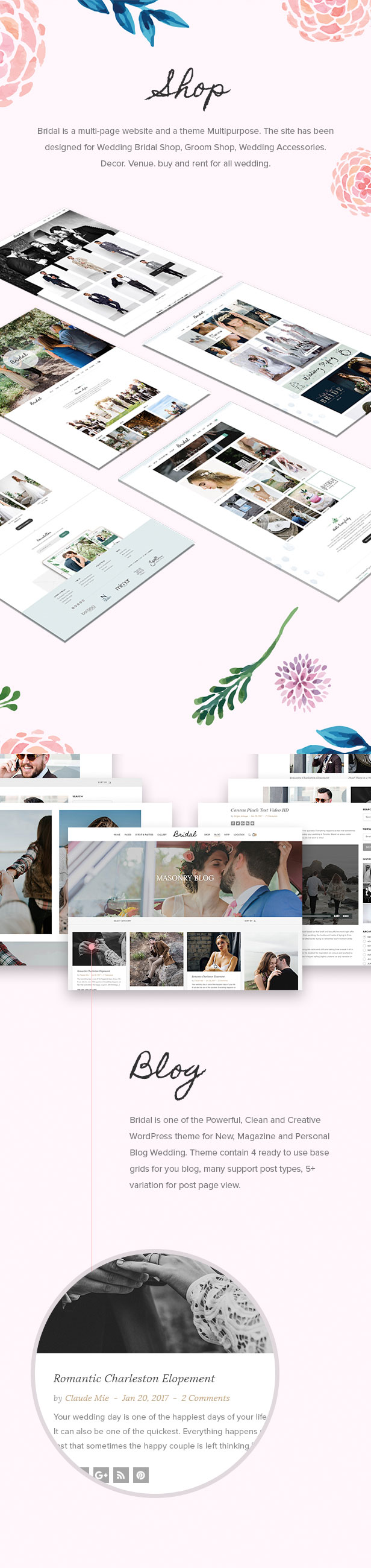 Bridal - Wedding WordPress Theme + RSVP, Event Planner, Ceremony, Gallery, Shop