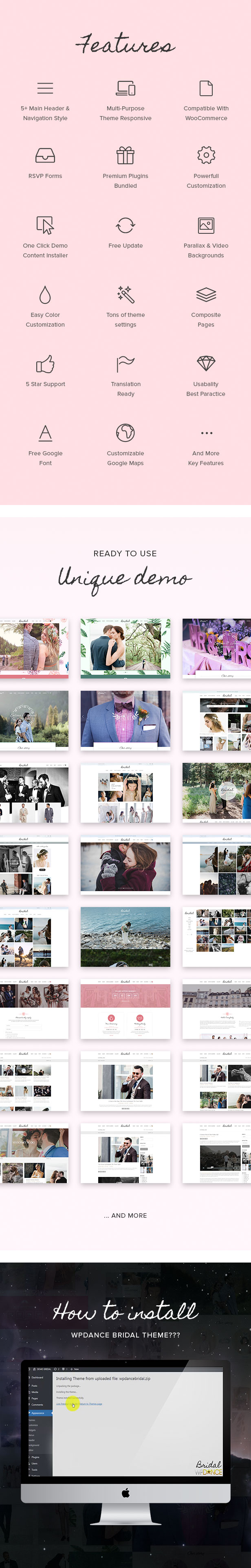 Bridal - Wedding WordPress Theme + RSVP, Event Planner, Ceremony, Gallery, Shop