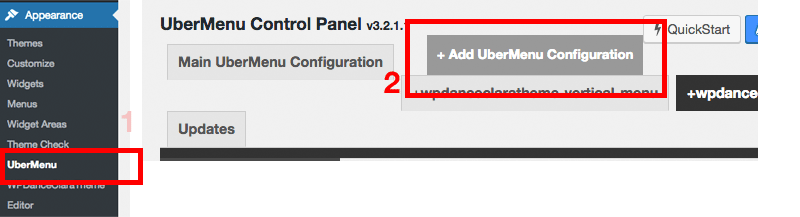 Add UberMenu Configuration
