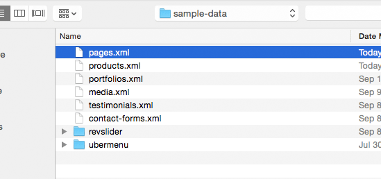Choose sample data files