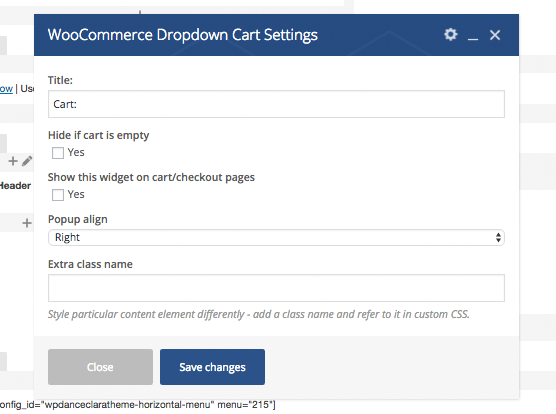 WooCommerce ShortCode DropDown Cart Settings