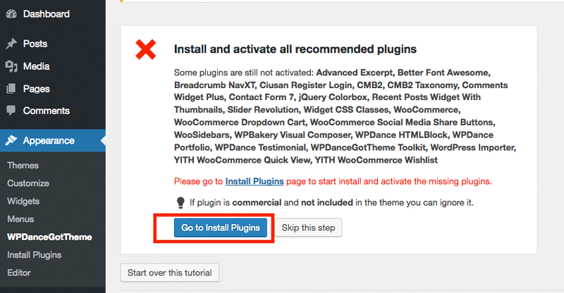 Go to Install Plugins
