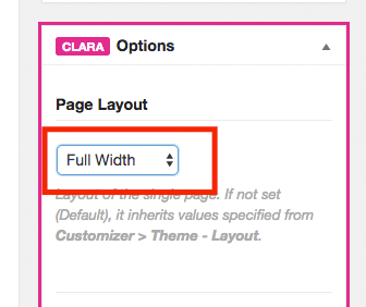 Page layout fullwidth option
